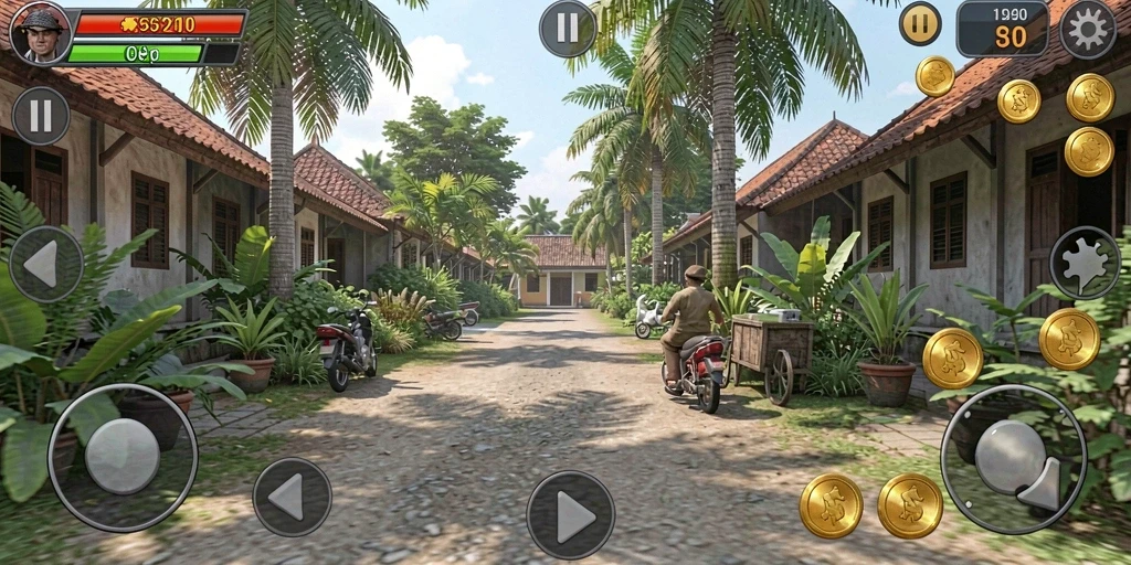 Screenshot menampilkan level awal KASTOTO yang berwarna-warni.